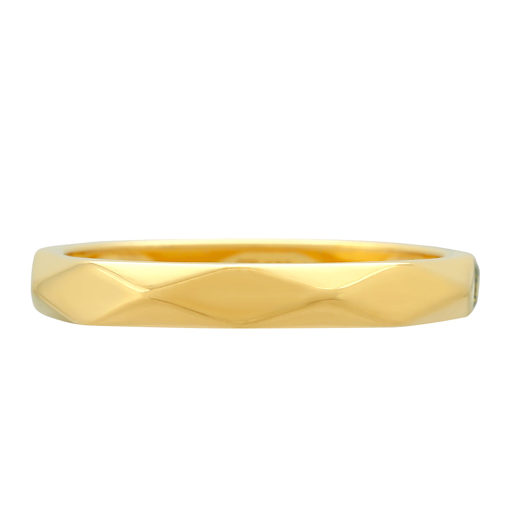 Goldplattierter Silberring mit grünem Diamant
