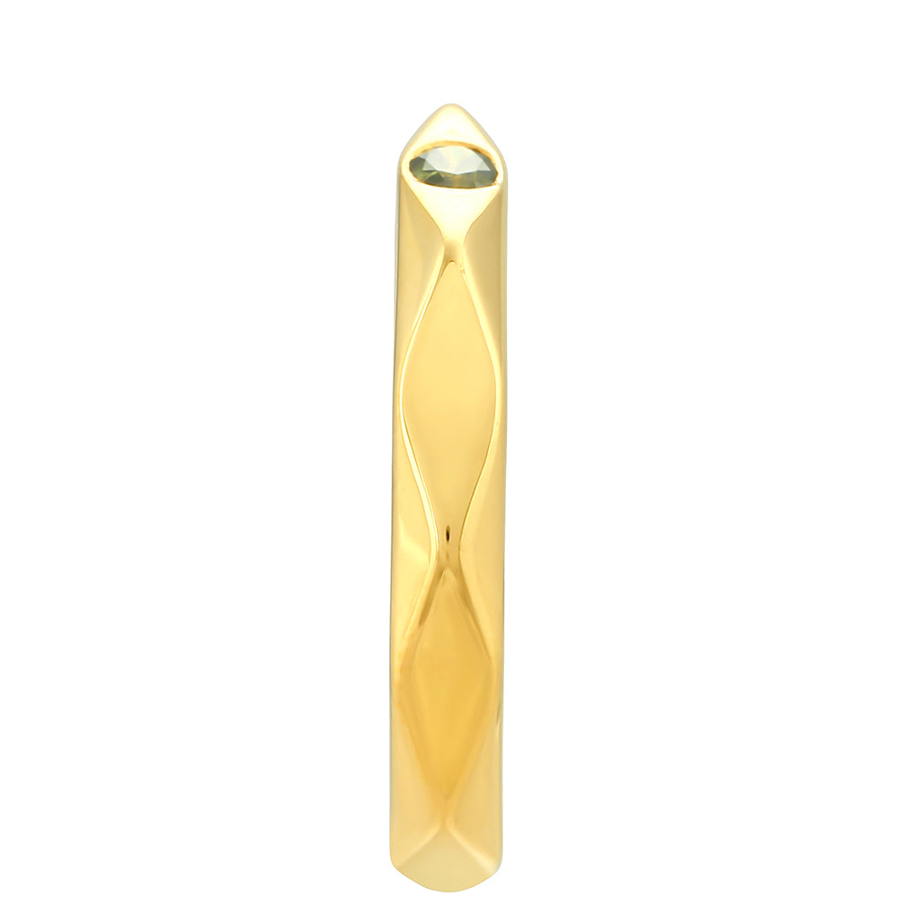 Goldplattierter Silberring mit grünem Diamant