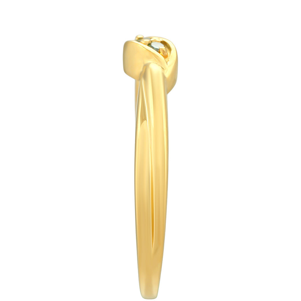 Goldplattierter Silberring mit grünem Diamant