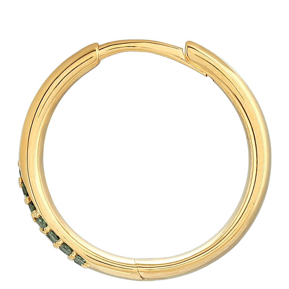 Goldplattierte Silberohrringe mit grünem Diamant
