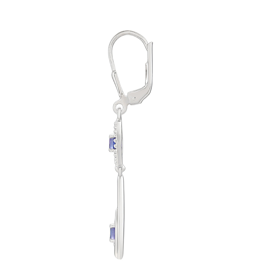 Silberohrringe mit Tansanit - Klasse AAA 2