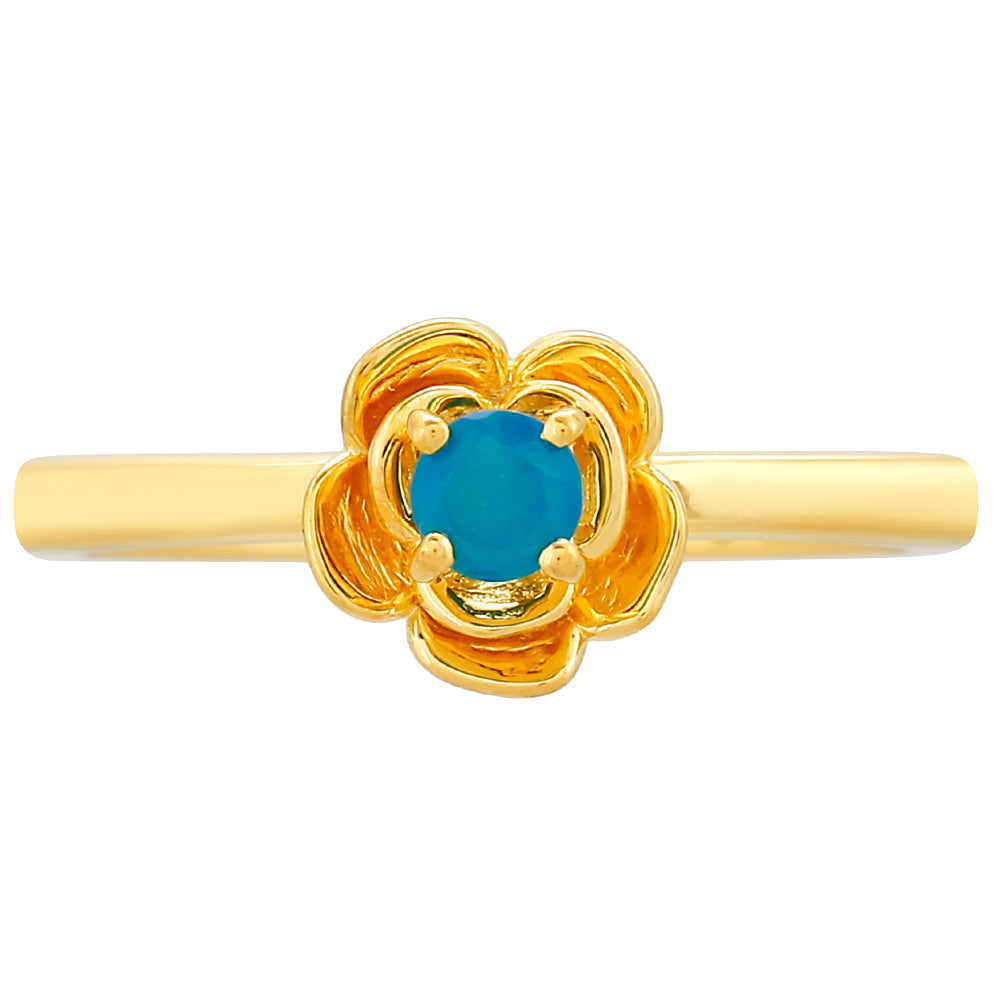 Goldplattierter Silberring mit äthiopischem Paraiba-Blauopal 1
