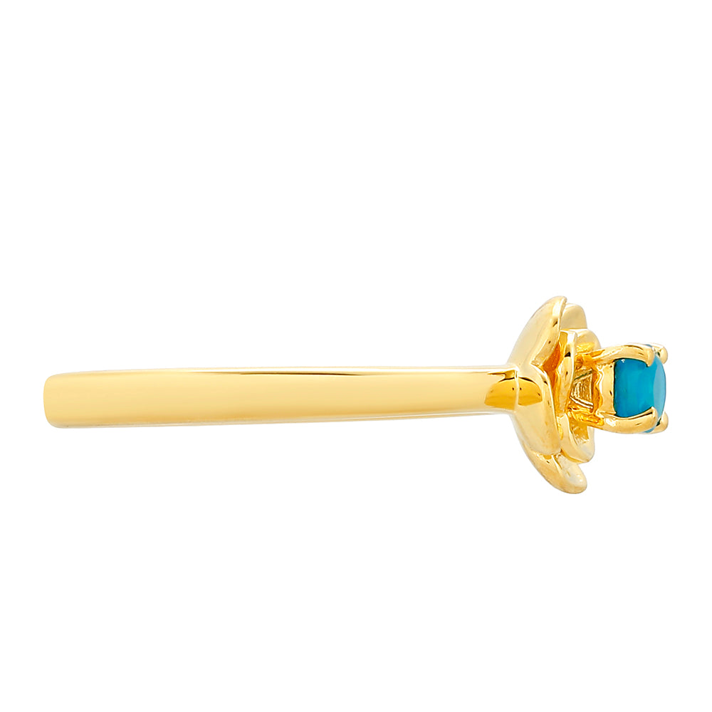 Goldplattierter Silberring mit äthiopischem Paraiba-Blauopal 2