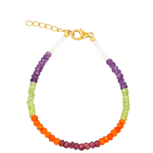 Goldplattiertes Silberarmband mit kaleidoskopfarbenem Edelstein