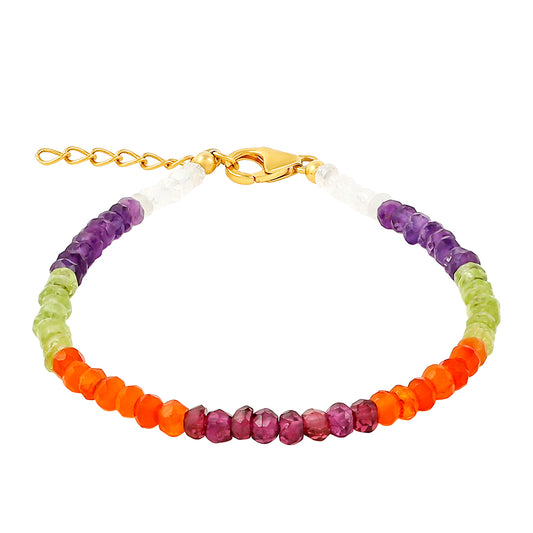 Goldplattiertes Silberarmband mit kaleidoskopfarbenem Edelstein