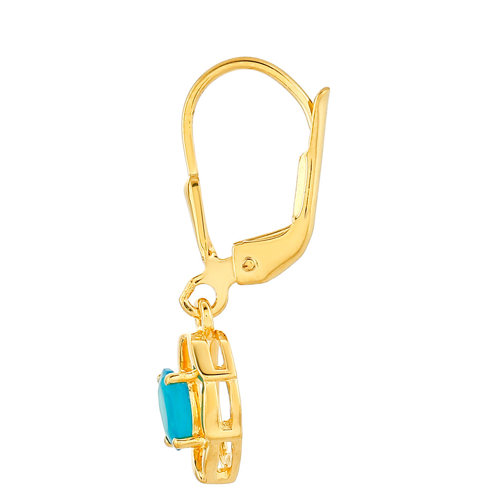 Goldplattierte Silberohrringe mit äthiopischem Paraiba-Blauopal 2