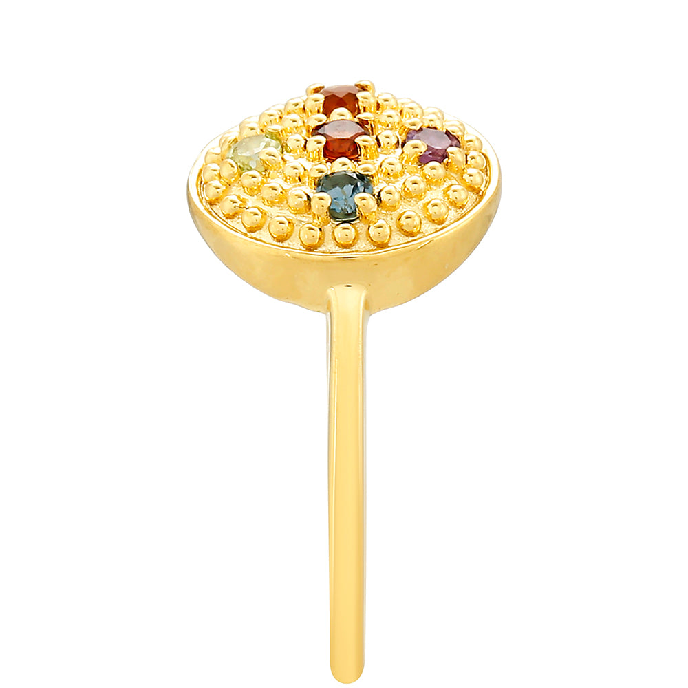 Goldplattierter Silberring mit Amethyst und Citrin aus Madeira