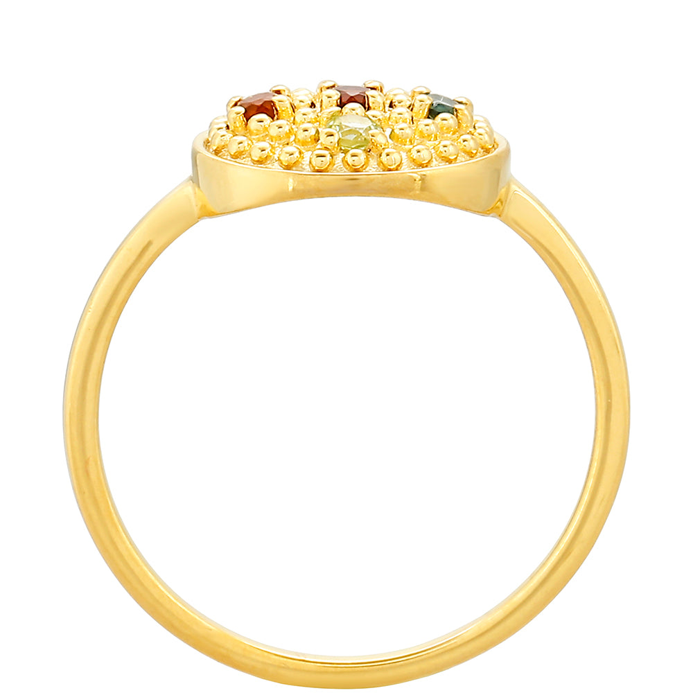 Goldplattierter Silberring mit Amethyst und Citrin aus Madeira