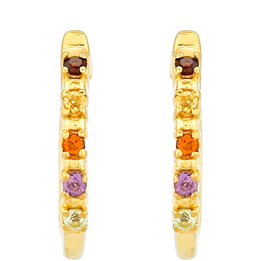 Goldplattierte Silberohrringe mit Amethyst und Citrin aus Madeira