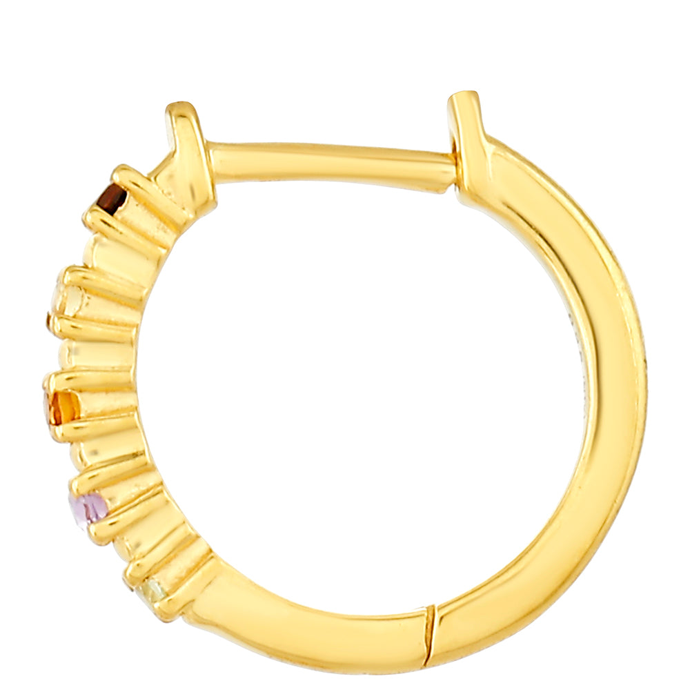 Goldplattierte Silberohrringe mit Amethyst und Citrin aus Madeira 2