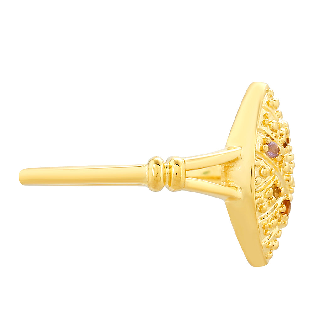 Goldplattierter Silberring mit Amethyst und Citrin aus Madeira 2