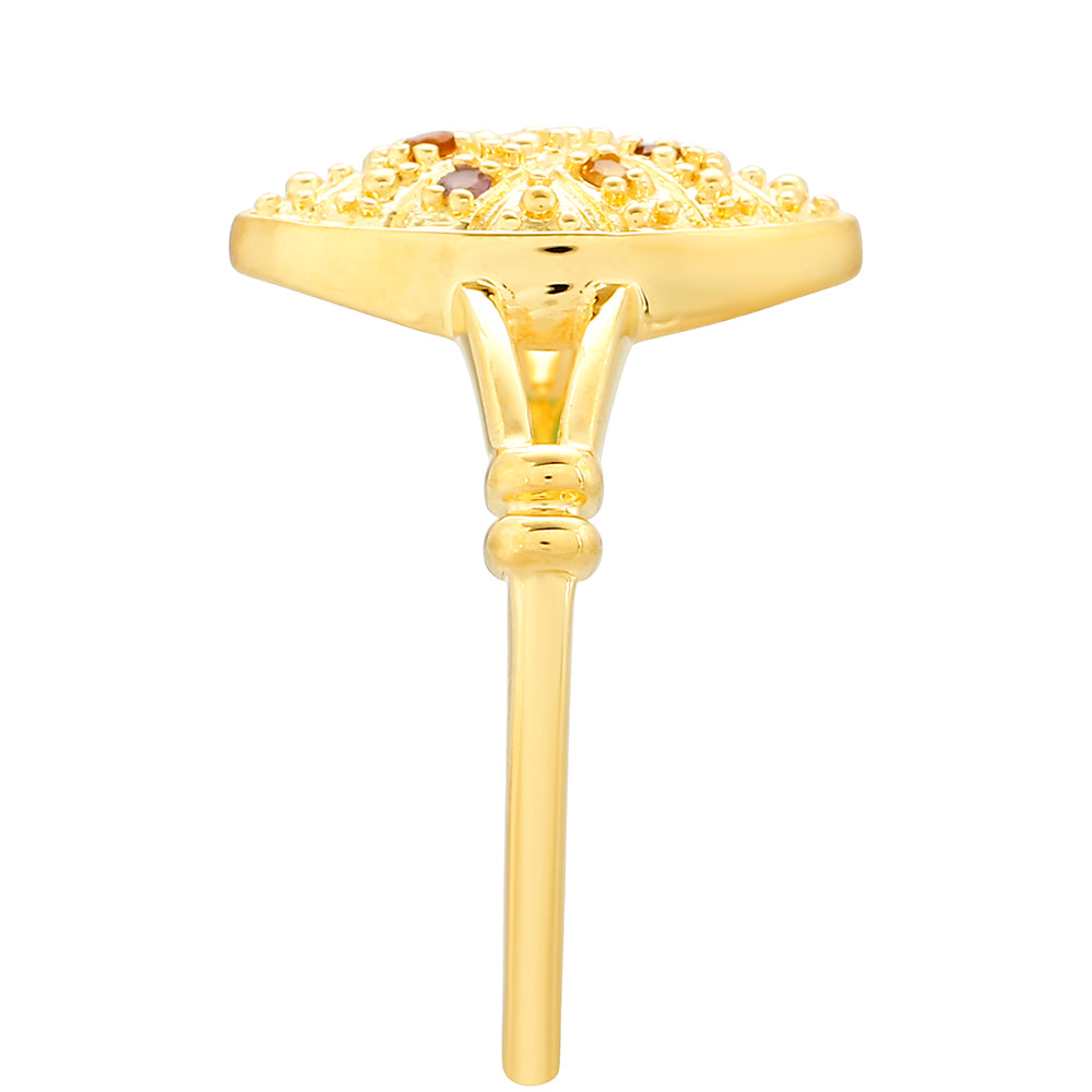 Goldplattierter Silberring mit Amethyst und Citrin aus Madeira 3