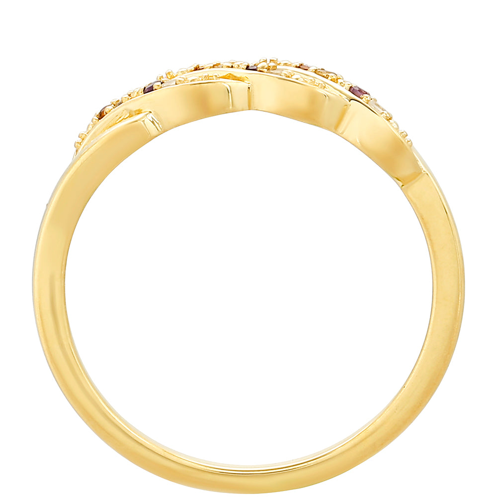 Goldplattierter Silberring mit Amethyst und Citrin aus Madeira