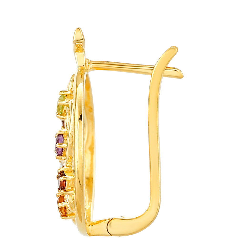 Goldplattierte Silberohrringe mit Amethyst und Zitrin 2