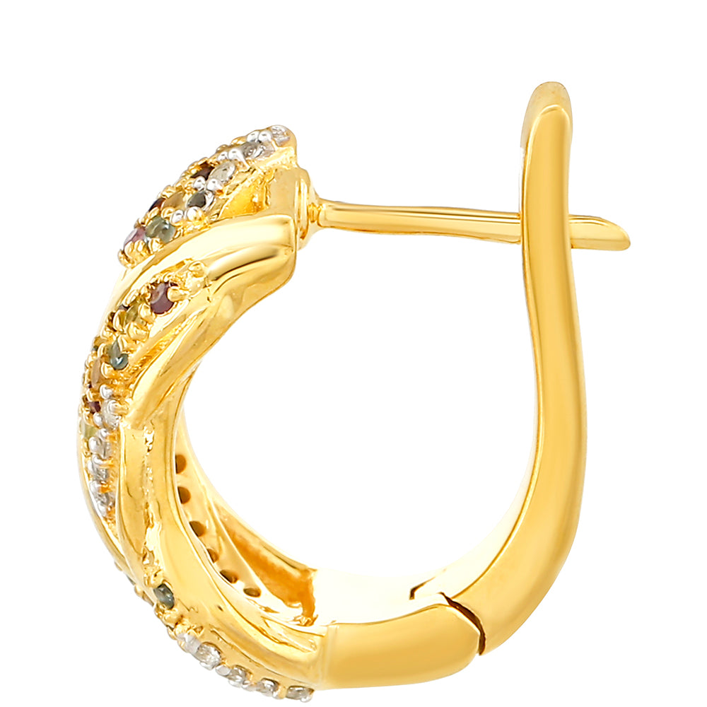 Goldplattierte Silberohrringe mit Amethyst und Zitrin 2