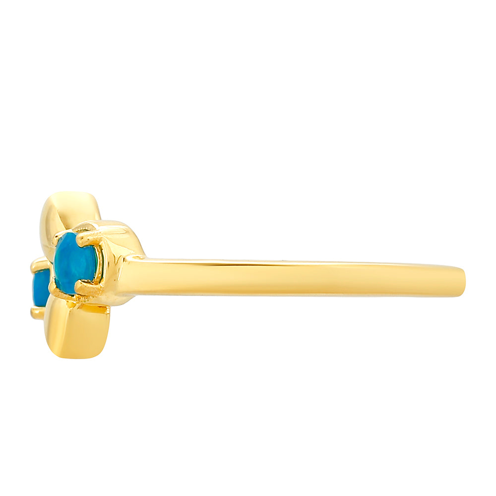 Goldplattierter Silberring mit äthiopischem Paraiba-Blauopal 2