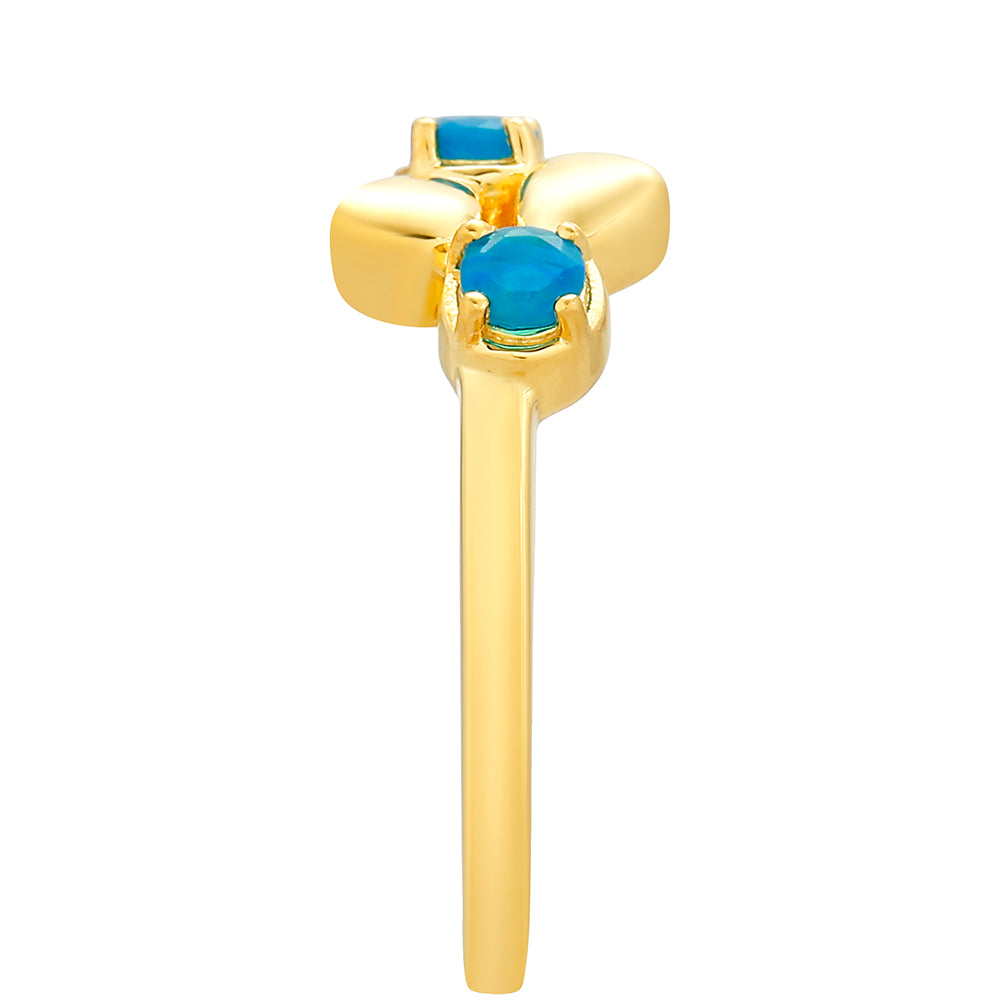 Goldplattierter Silberring mit äthiopischem Paraiba-Blauopal 3
