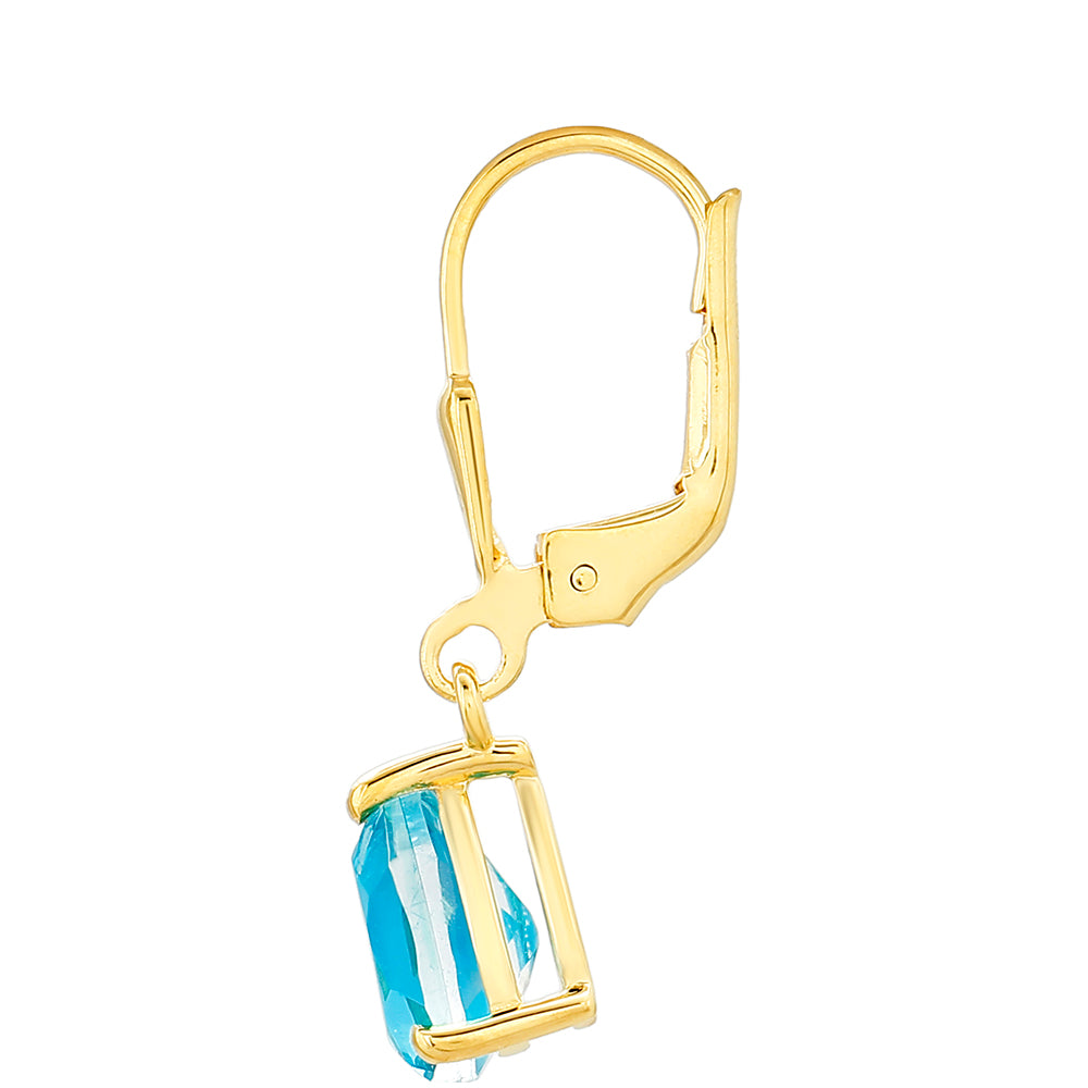 Goldplattierte Silberohrringe mit Paraiba Quarz 2