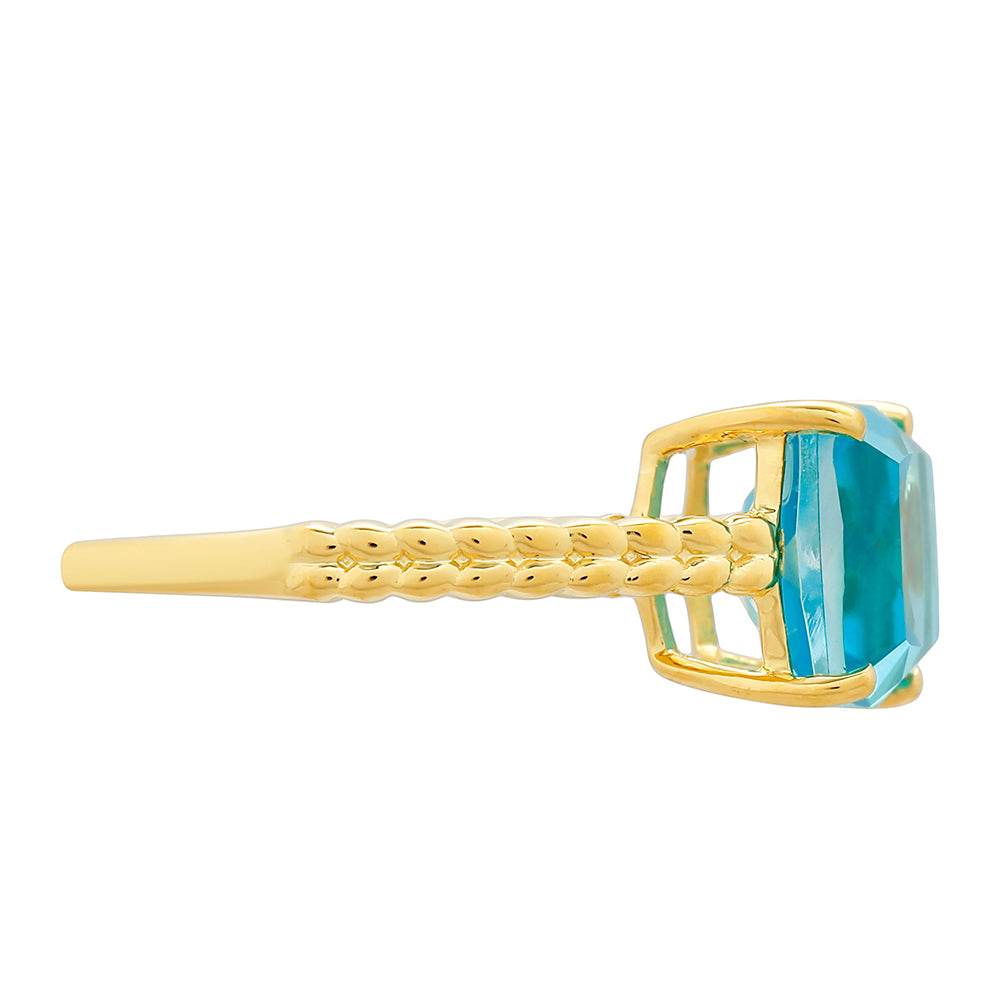 Goldplattierter Silberring mit Paraiba Quarz 2