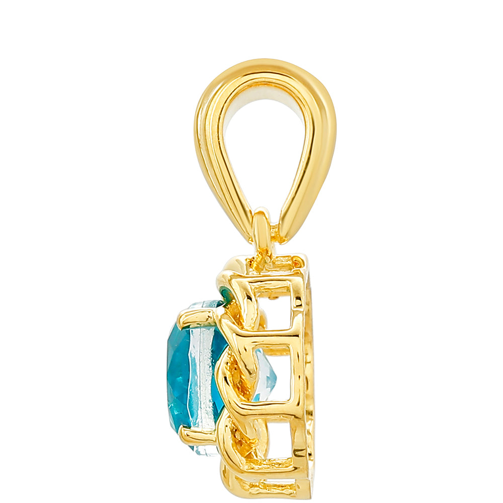 Goldplattierter Silberanhänger mit Paraiba Quarz 2