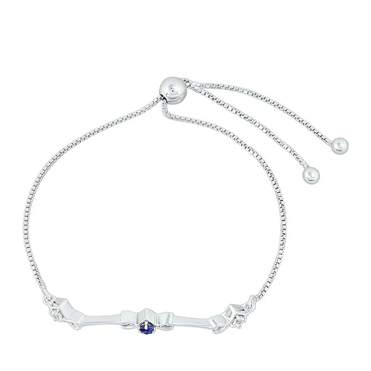 Silberarmband mit Thai Saphir und weißem Topas