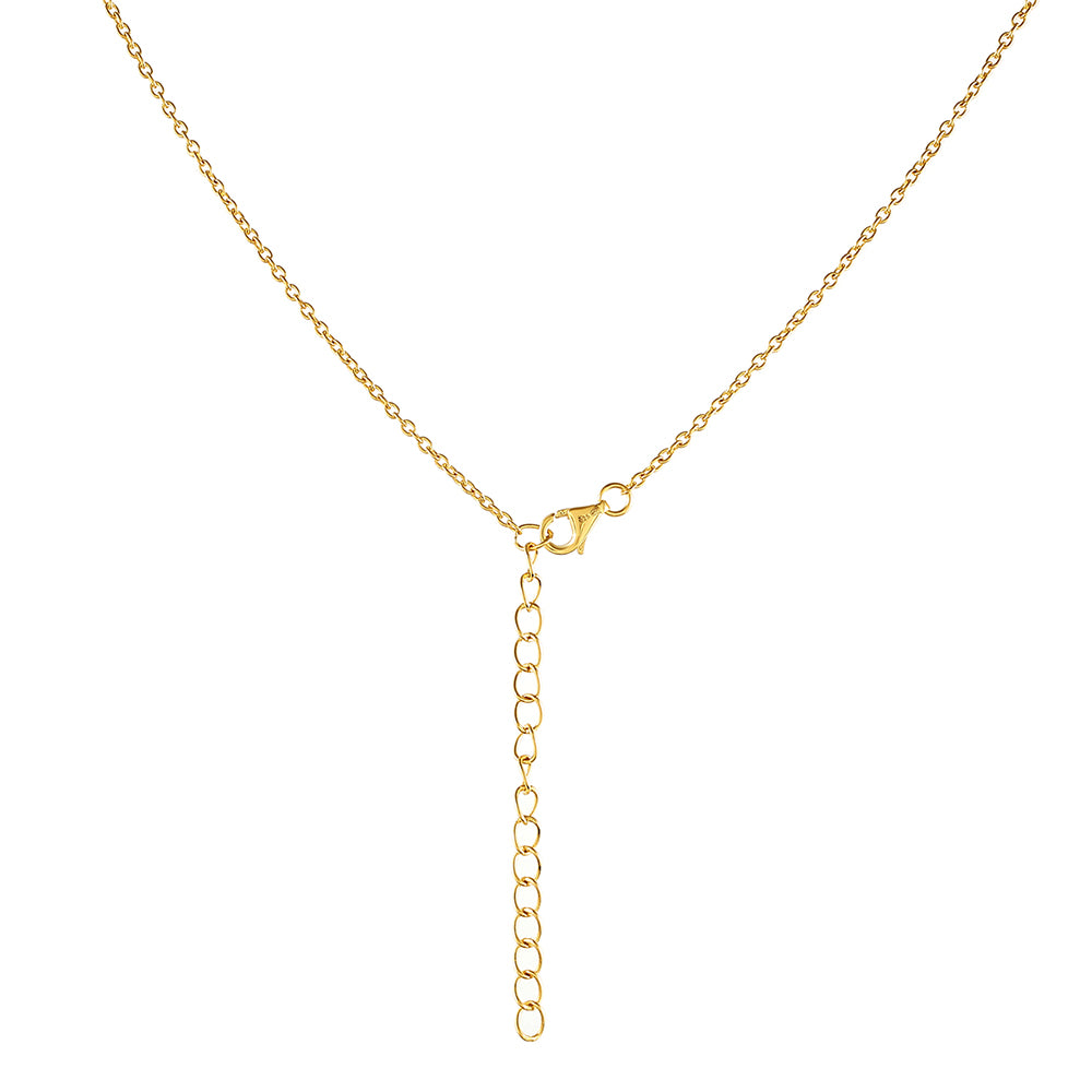 Goldplattierte Silberhalskette mit barocker Süßwasserzuchtperle und weißem Topas