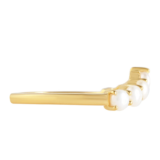 Goldplattierter Silberring mit barocker Süßwasserzuchtperle