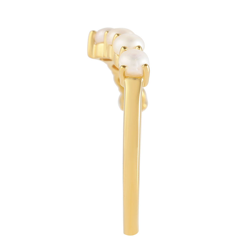 Goldplattierter Silberring mit barocker Süßwasserzuchtperle