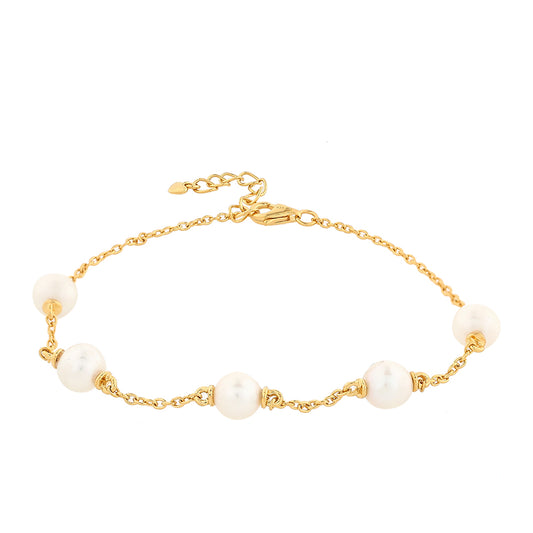 Goldplattiertes Silberarmband mit barocker Süßwasserzuchtperle