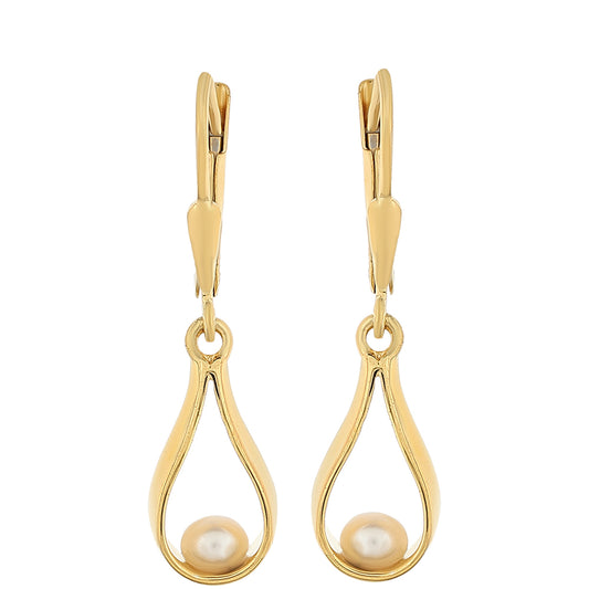 Goldplattierte Silberohrringe mit barocker Süßwasserzuchtperle