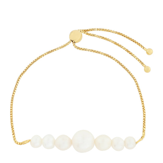Goldplattiertes Silberarmband mit barocker Süßwasserzuchtperle