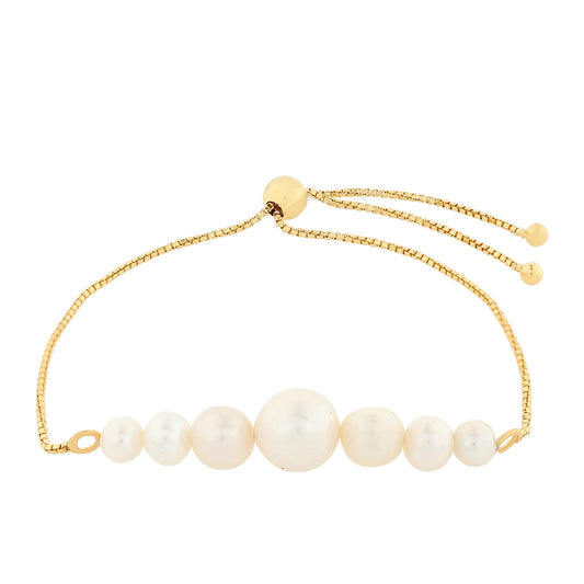 Goldplattiertes Silberarmband mit barocker Süßwasserzuchtperle