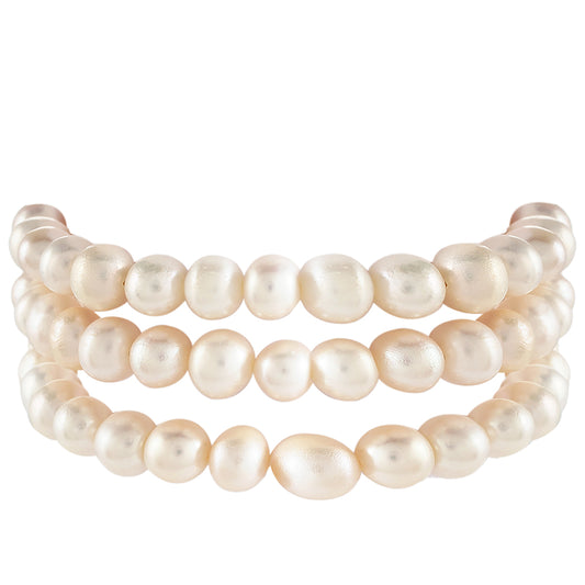 Goldplattiertes Silberarmband mit barocker Süßwasserzuchtperle