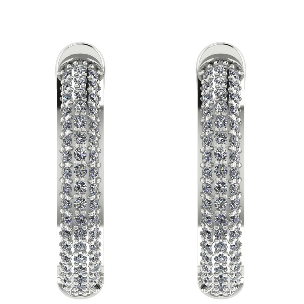 14 Kt Weißgoldohrringe mit weißem Diamant
