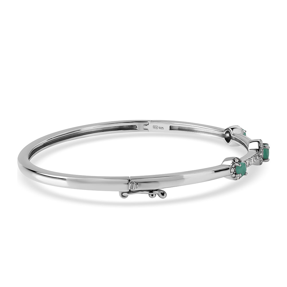 Silberarmband mit brasilianischem Smaragd und weißem Topas
