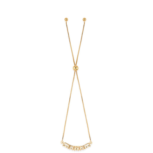 Goldplattiertes Silberarmband mit blauem Diamant