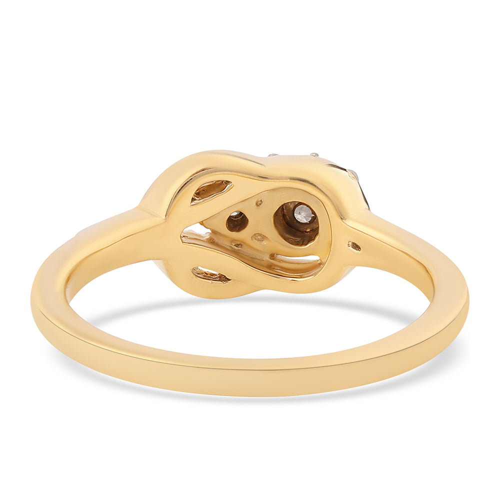 Goldplattierter Silberring mit weißem Diamant