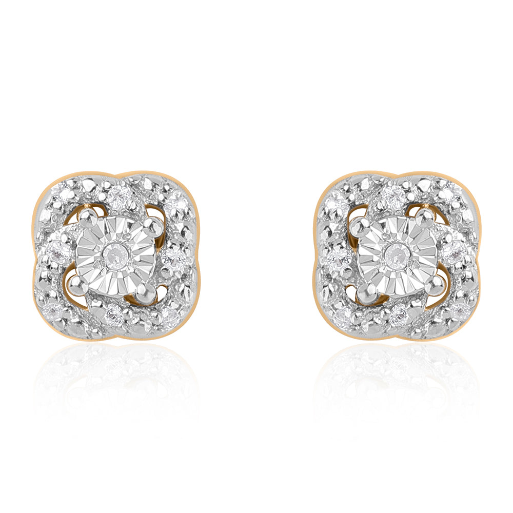 schmuckgarnitur aus Goldplattierte Silber mit weißem Diamant und weißem Topas