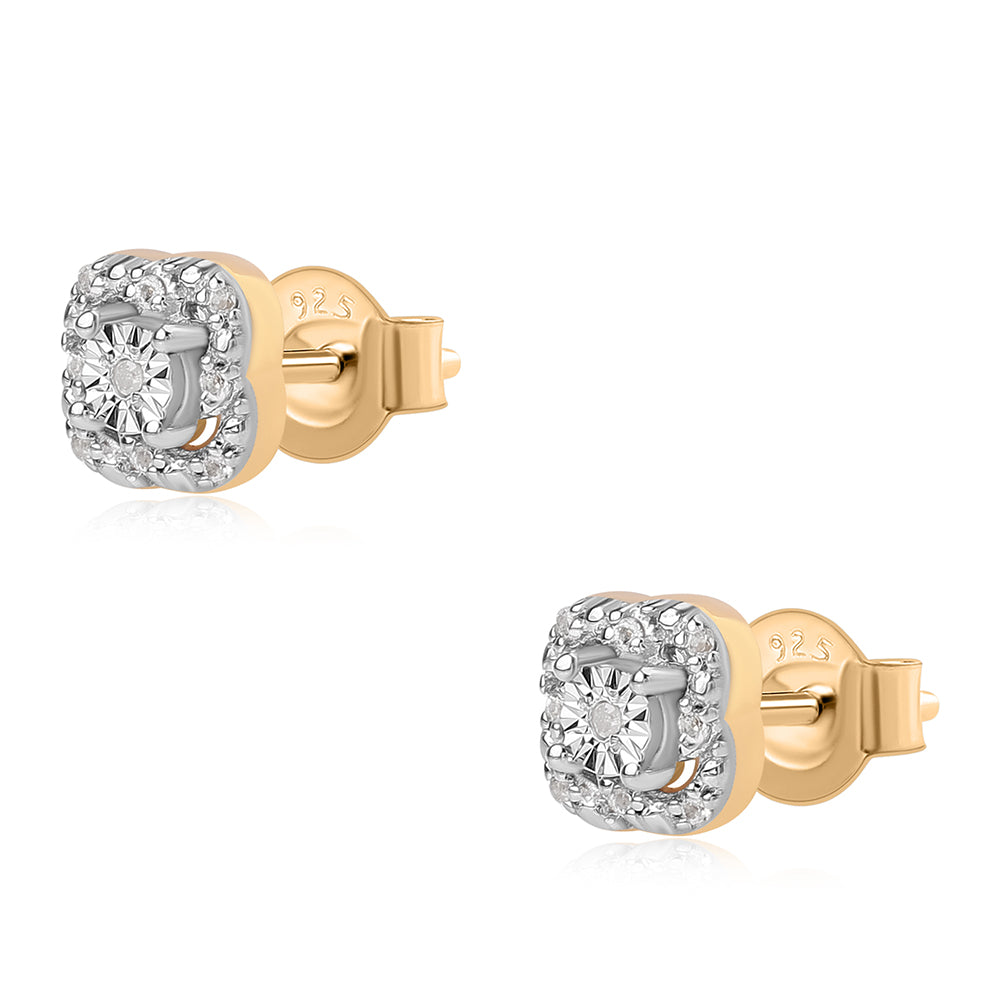 schmuckgarnitur aus Goldplattierte Silber mit weißem Diamant und weißem Topas