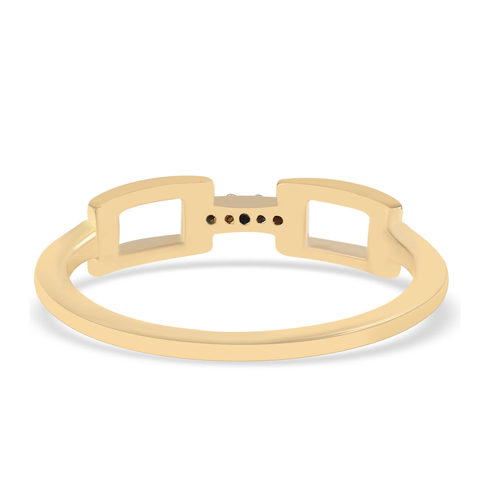 Goldplattierter Silberring mit blauem Diamant