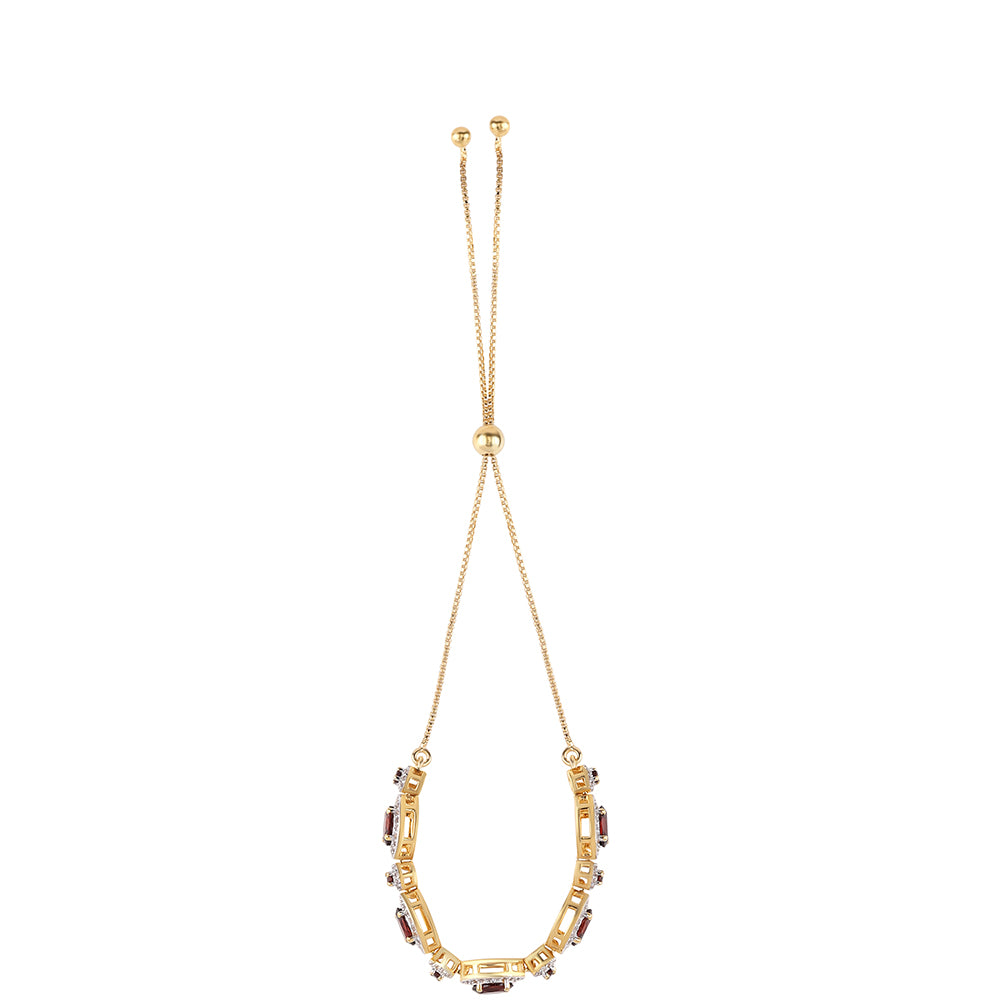 Goldplattiertes Silberarmband mit Barton Granat