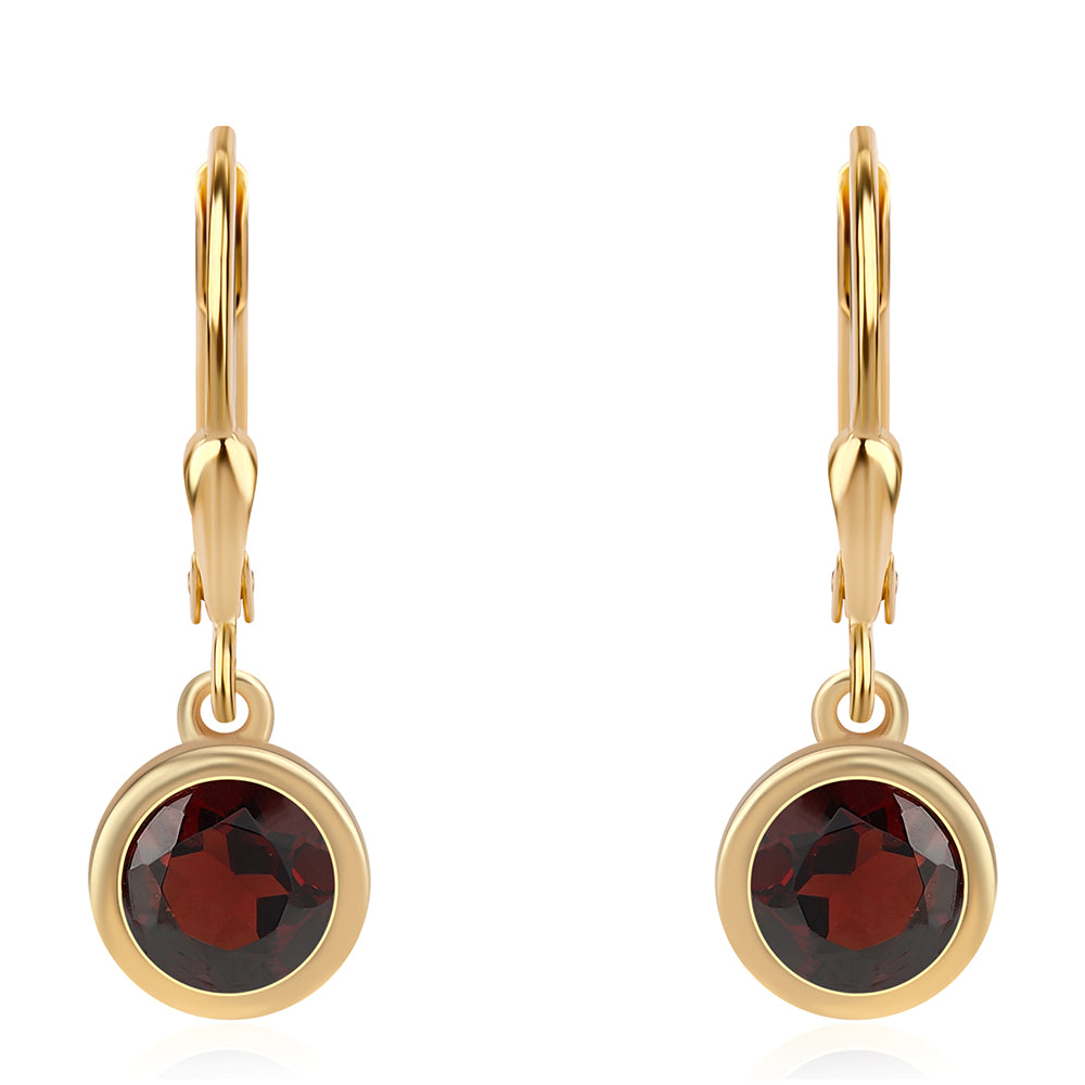Goldplattierte Silberohrringe mit Barton Granat