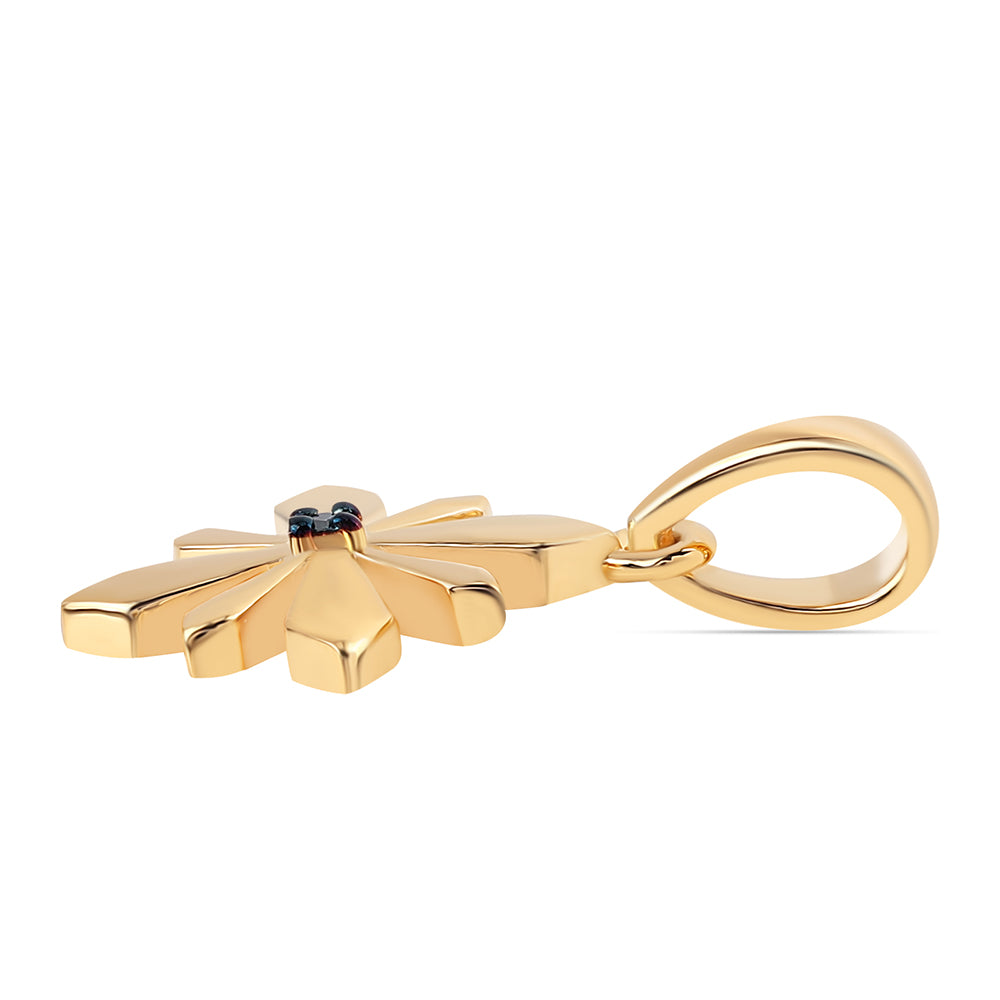 Goldplattierter Silberanhänger mit blauem Diamant