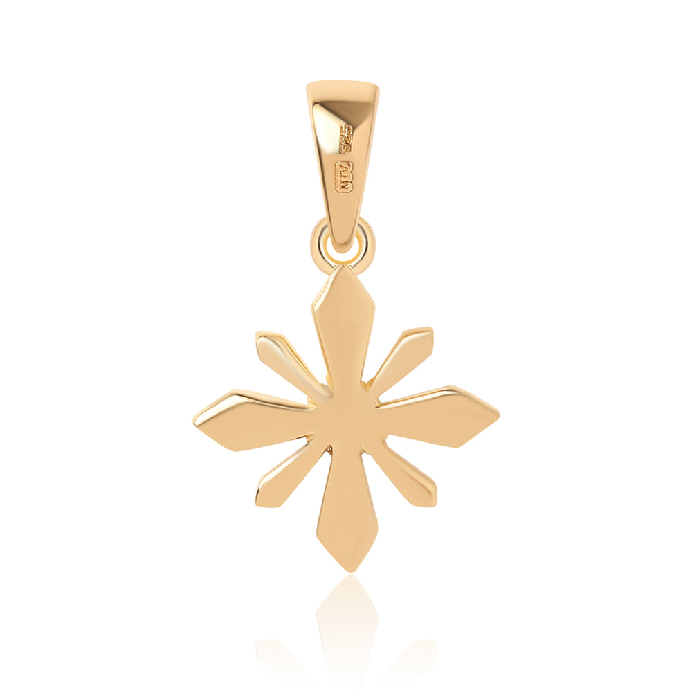 Goldplattierter Silberanhänger mit blauem Diamant