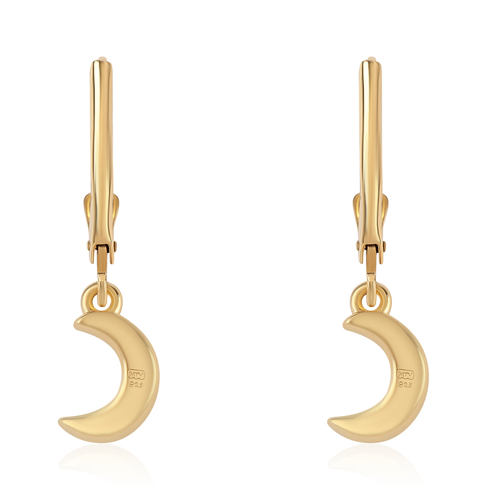 Goldplattierte Silberohrringe mit blauem Diamant 3