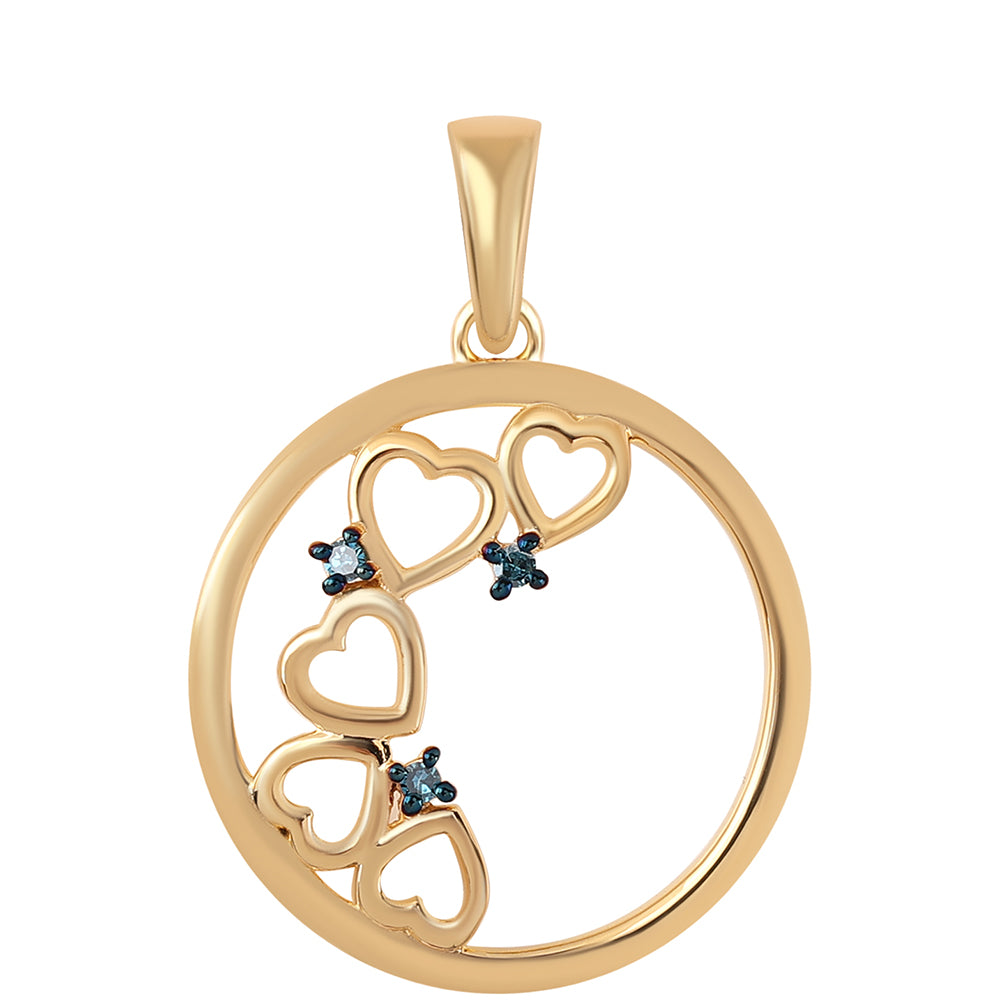 Goldplattierter Silberanhänger mit blauem Diamant 1