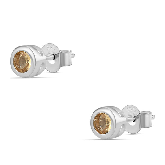 Silberohrringe mit Zitrin