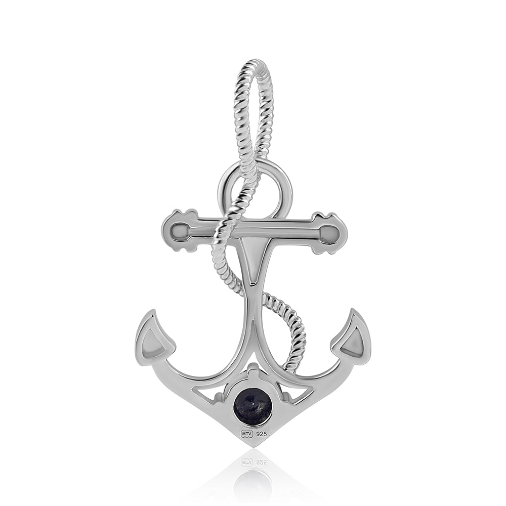 Silberanhänger mit australischem blauem Saphir