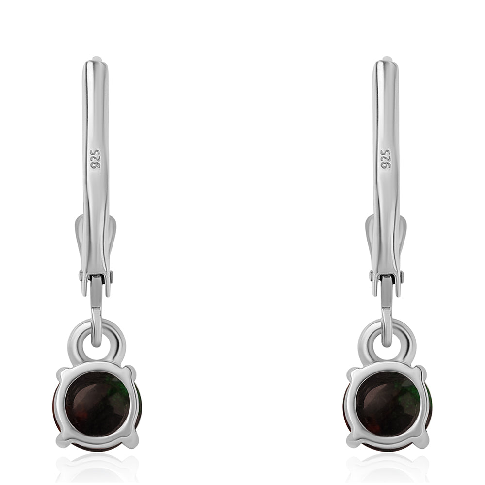 Silberohrringe mit mitternachtsschwarzem äthiopischen Opal aus Lega Dembi