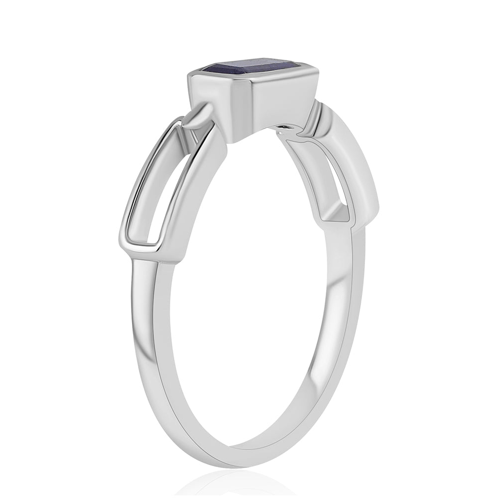 Silberring mit australischem blauem Saphir